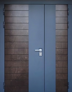 Входная полуторная термодверь с двухцветными панелями МДФ