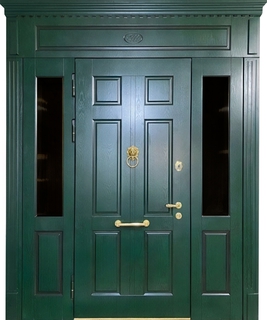 Входная парадная группа со стеклами, кнокером и терморазрывом (отделка МДФ RAL шпон)